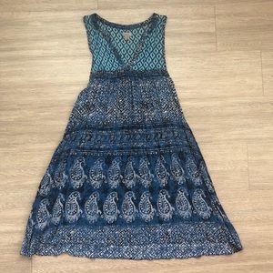 Urban Outfitters Ecote Blue Printed Dress
